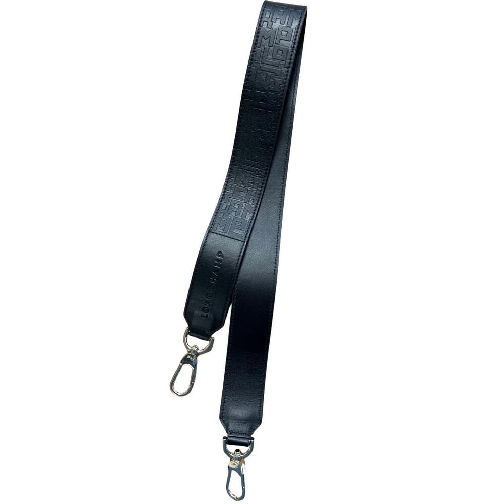 NEW LONGCHAMP leather bag strap in black